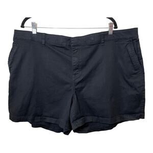 Lane Bryant Black Shorts 24 Ruffle Trim Chino